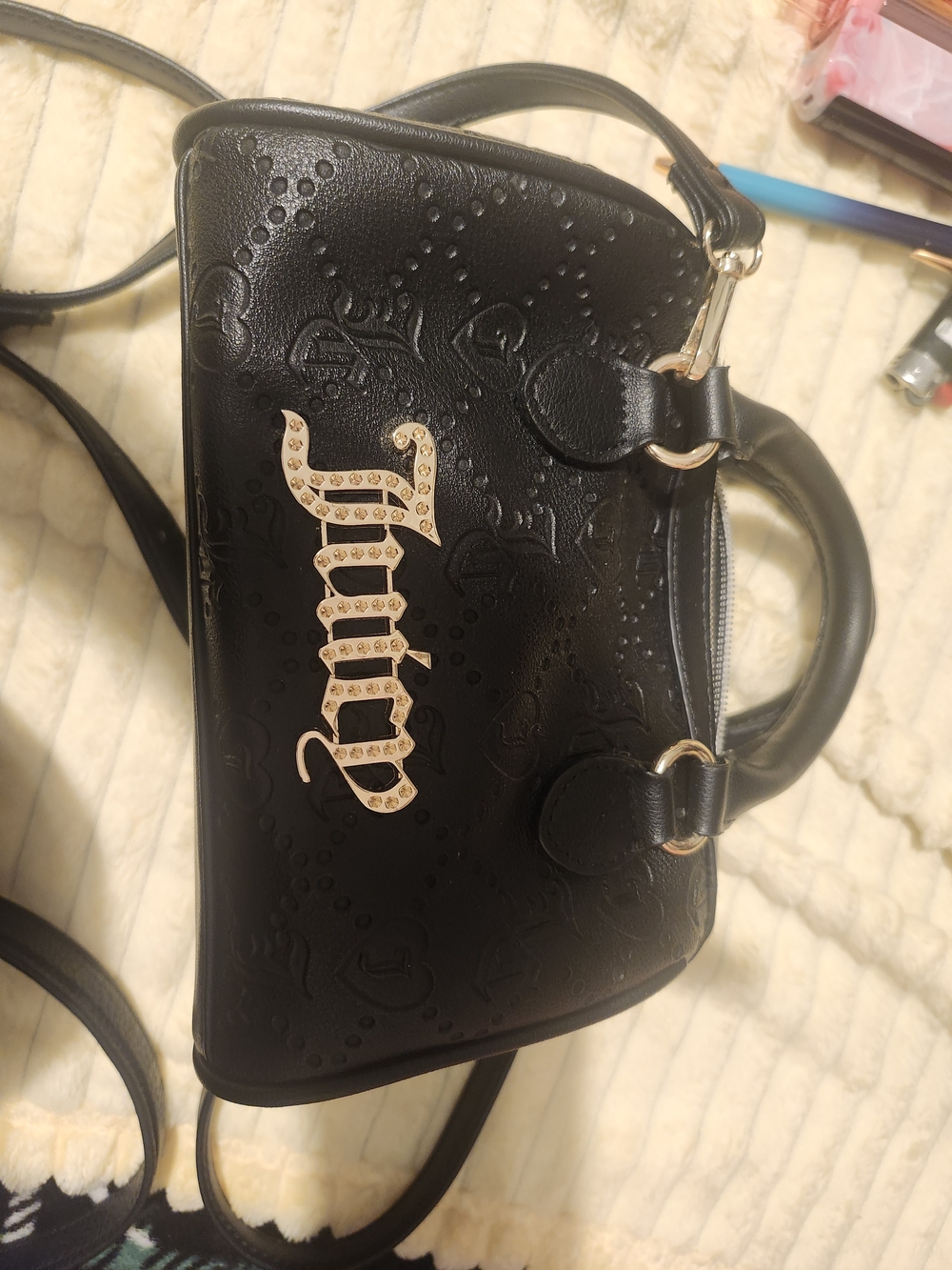 Juicy Couture Black Embossed Mini Satchel - Picture 2 of 2